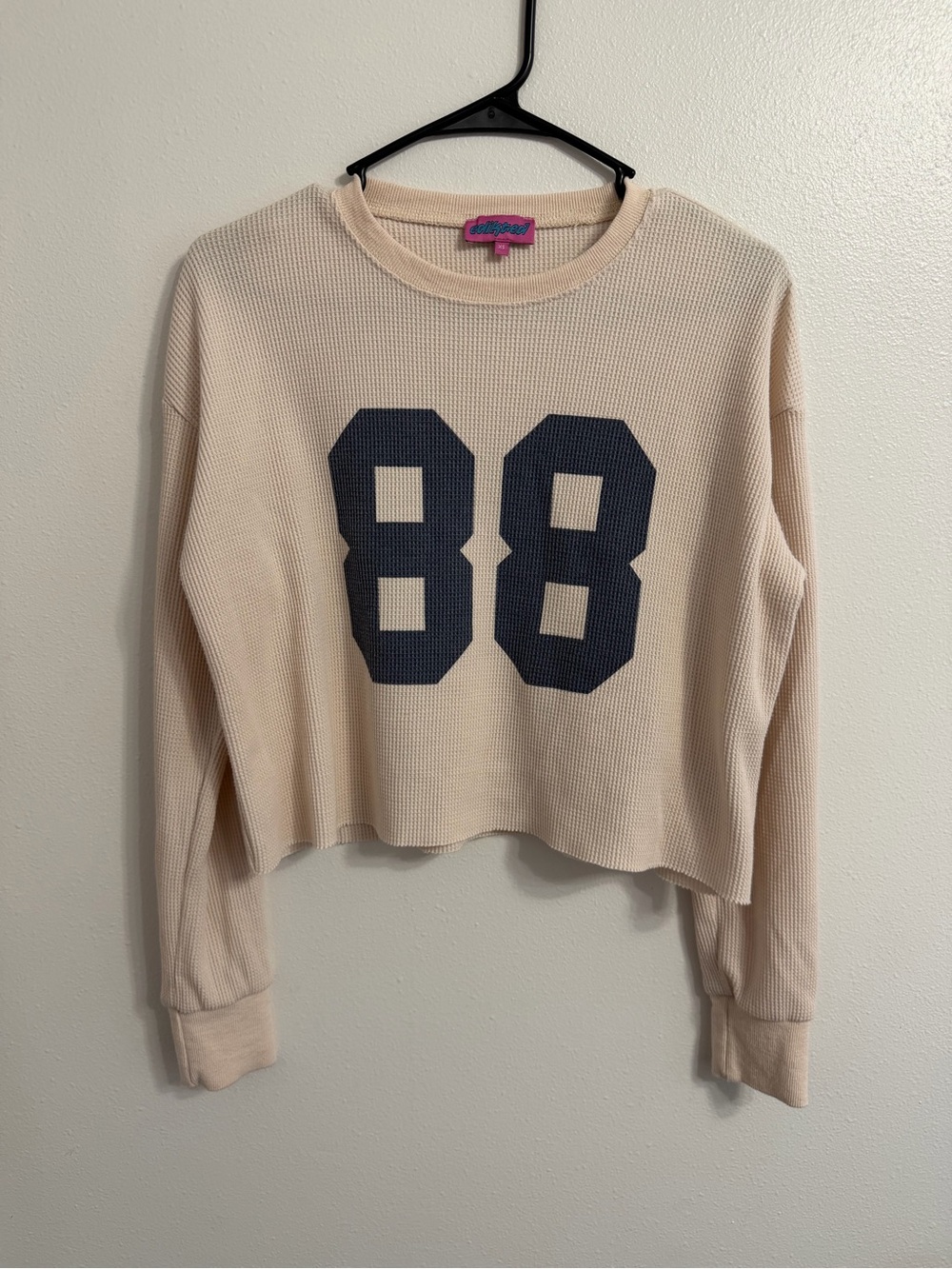 Edikted 88 Cropped Waffle Knit Long Sleeve